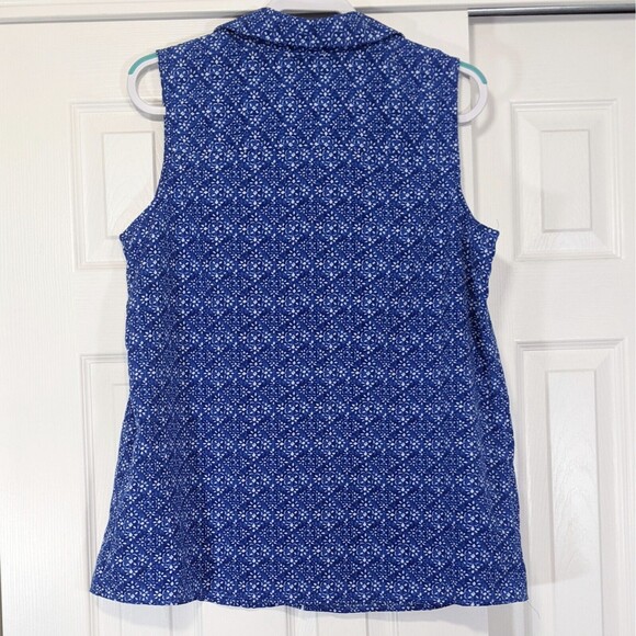 Notations New Blue Shirt Top Women's Plus 1X Sleeveless Button Up Collar NWT - Picture 4 of 8